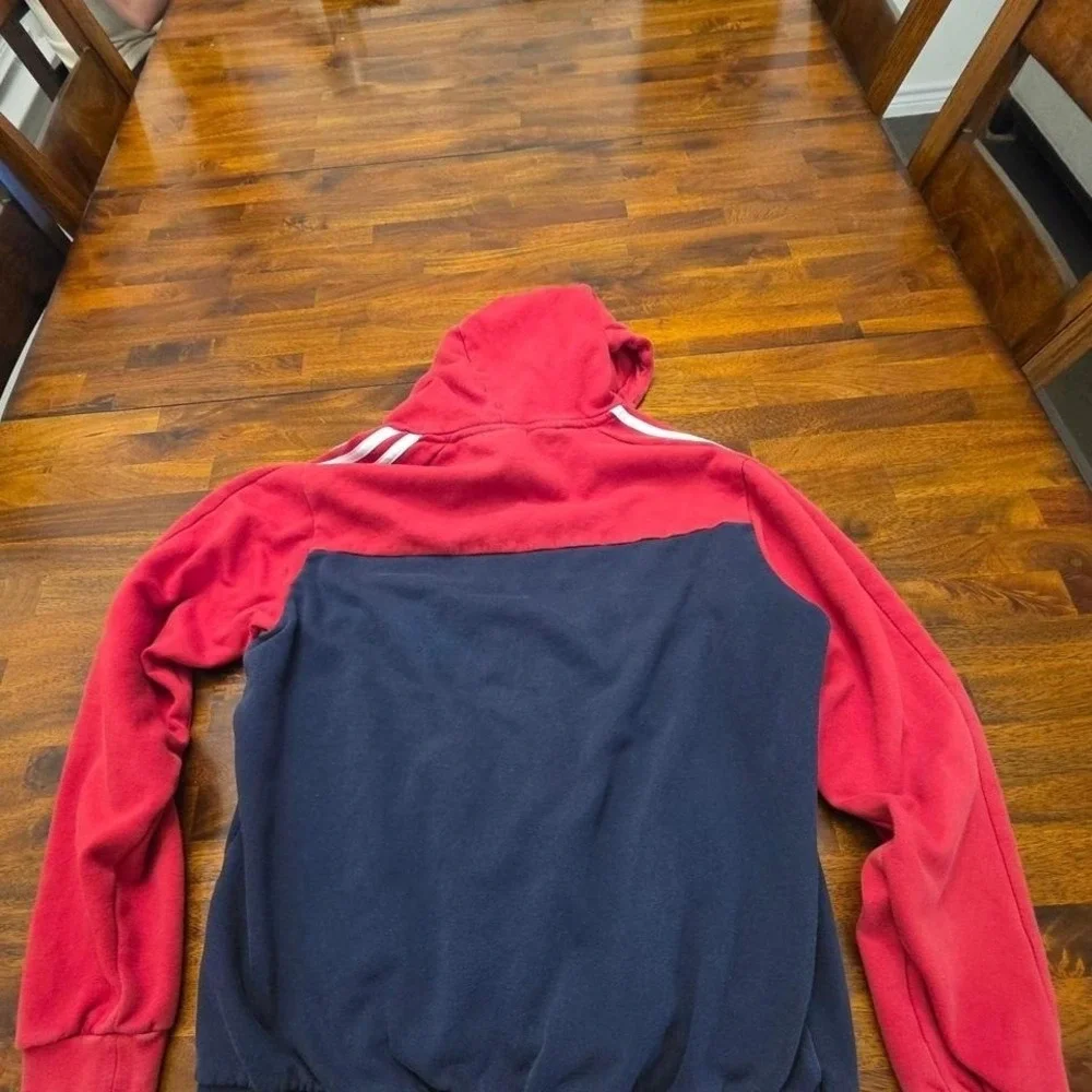 Adidas hoodie red and navy medium